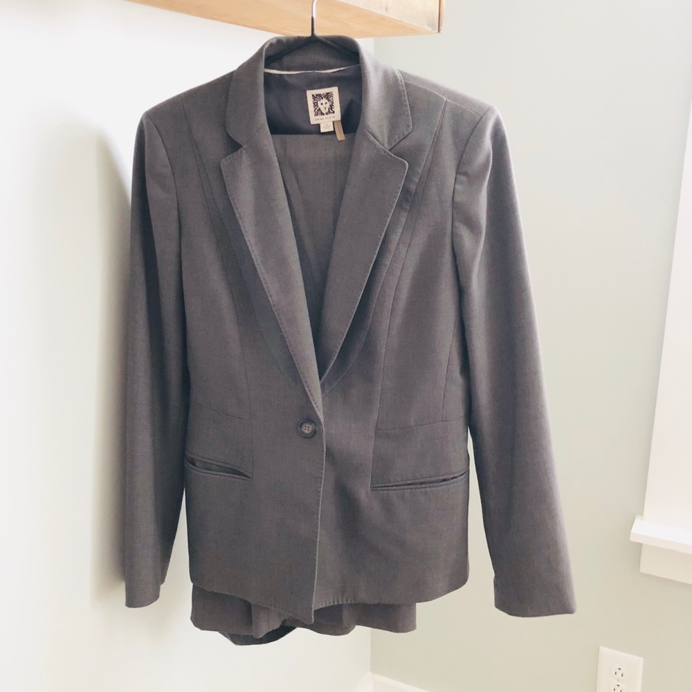 2 piece Classic gray single button suit